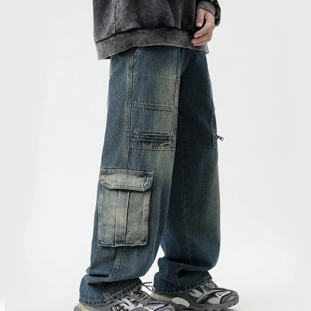 Baggy Cargo Denim Pants For Men Clothing Y2K